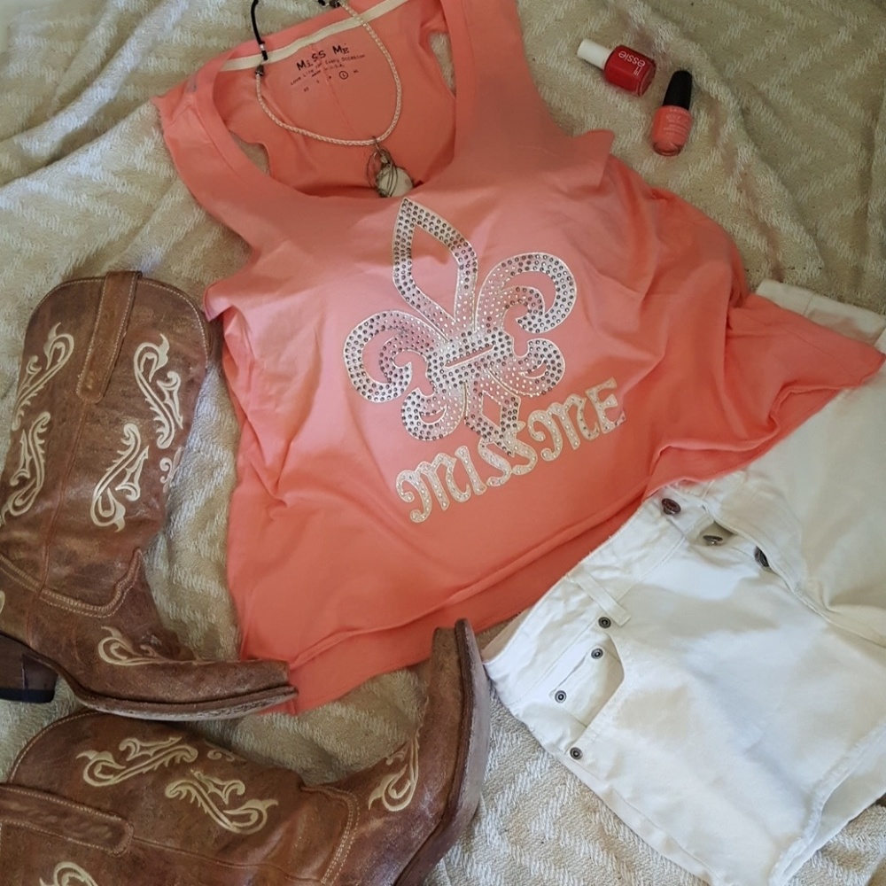 MISS ME Fleur De Lis tank top